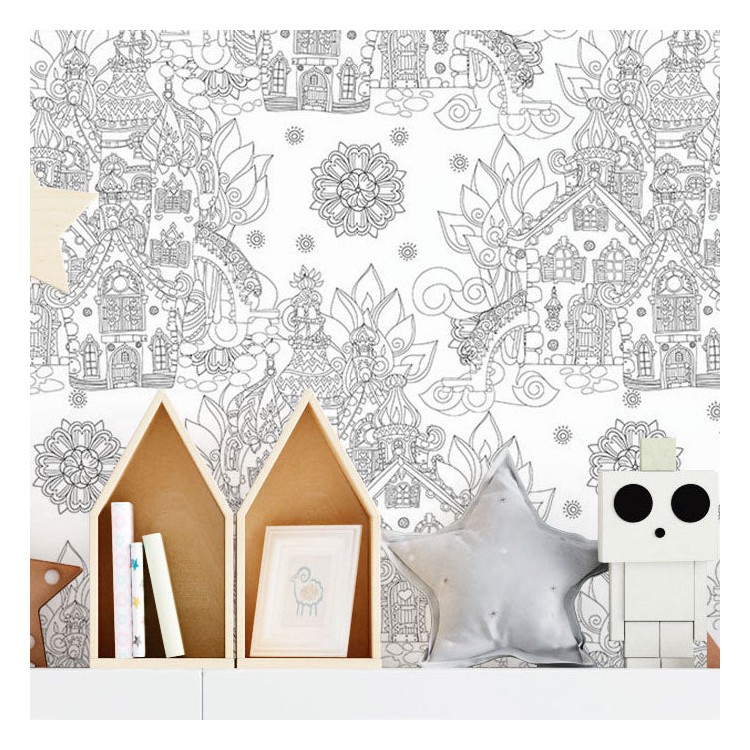 Papel de Parede Adesivo Para Colorir 391314499