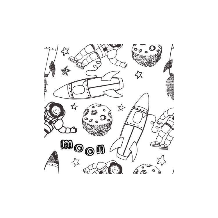 Papel de Parede Adesivo Para Colorir Astronauta...