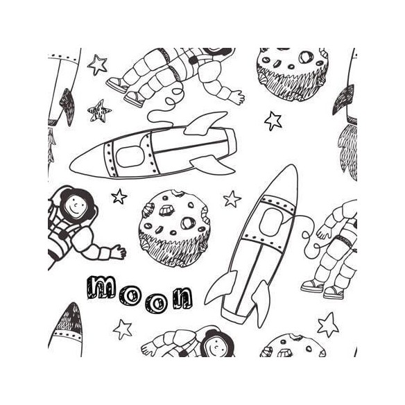 Papel de Parede Adesivo Para Colorir Astronauta 96643