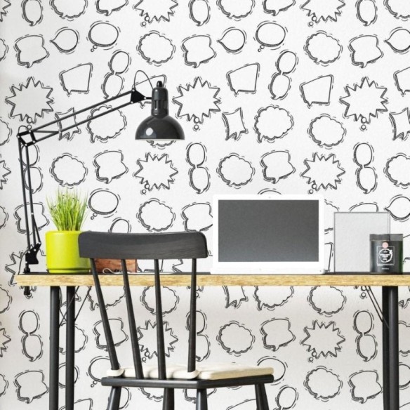 Papel de Parede Adesivo Para Colorir Balões Cartoon N019033