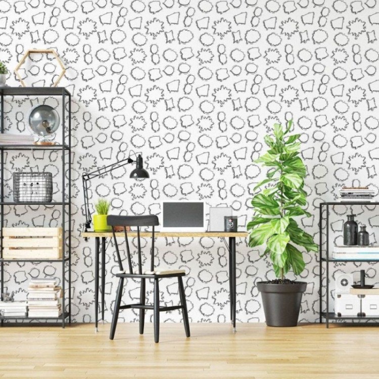 Papel de Parede Adesivo Para Colorir Balões...