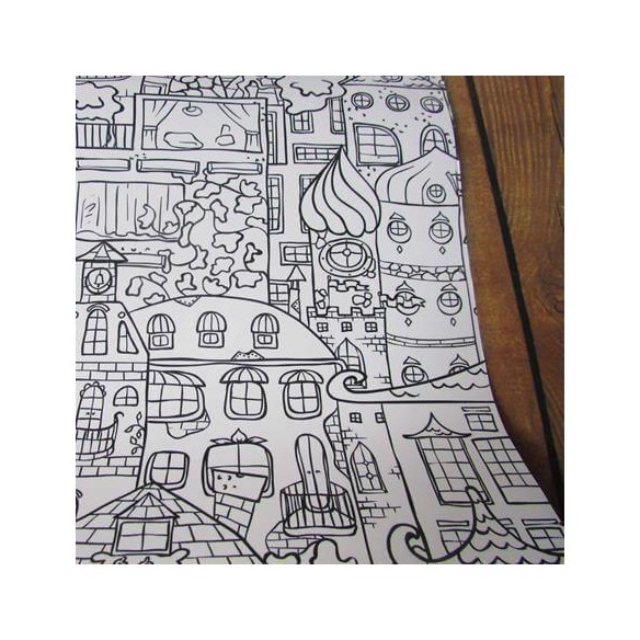 Papel de Parede Adesivo para Colorir Casa Cidade 285467783