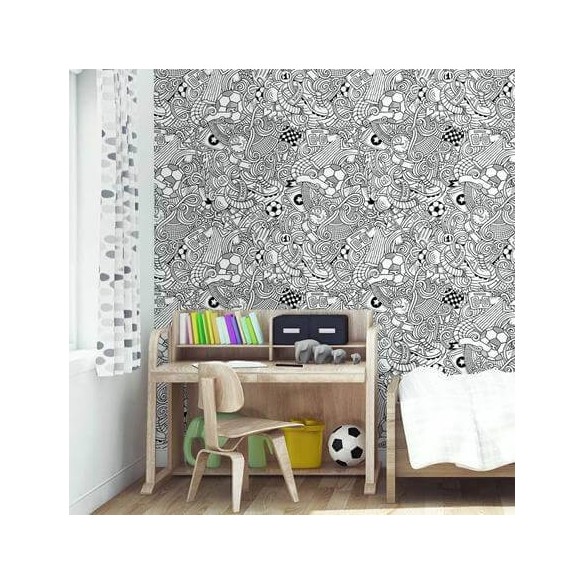 Papel de Parede Adesivo para Colorir Futebol 759425191