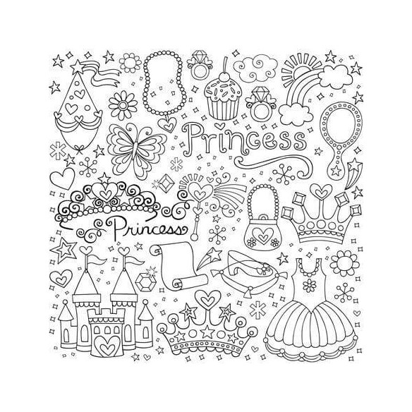 Papel de Parede Adesivo para Colorir Princesa N601014
