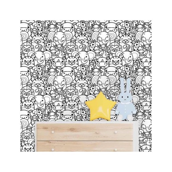 Papel de Parede Adesivo Para Colorir Safári 1233353