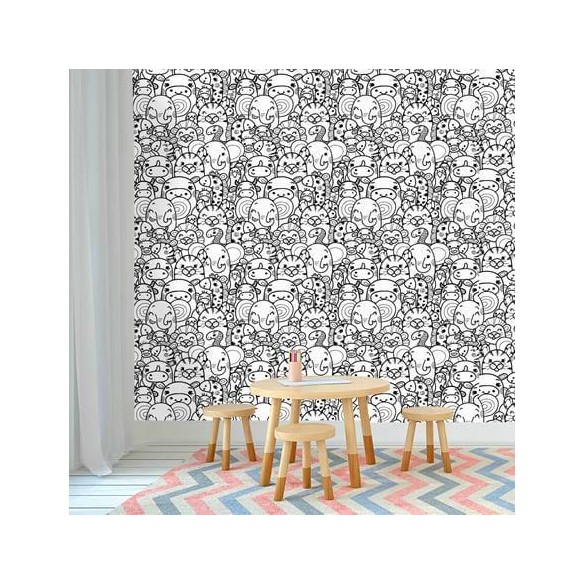 Papel de Parede Adesivo Para Colorir Safári 1233353