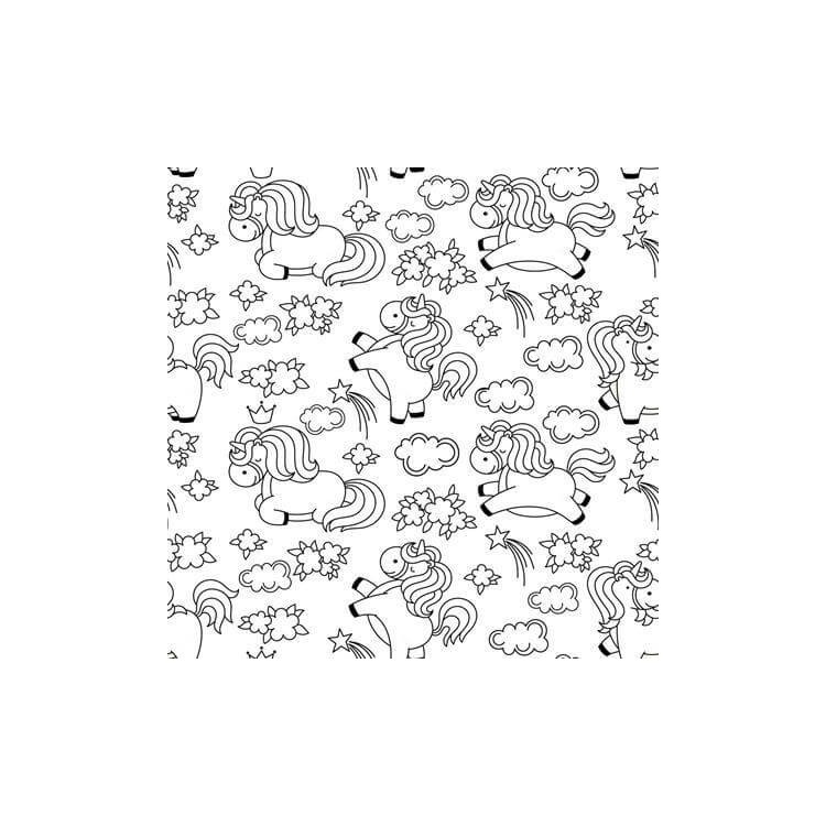 Papel De Parede Adesivo Para Colorir Unicórnio...