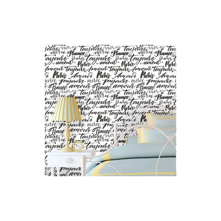 Papel de Parede Adesivo Paris Preto e Branco...