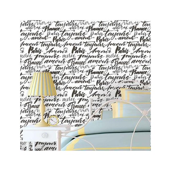 Papel de Parede Adesivo Paris Preto e Branco  112301458