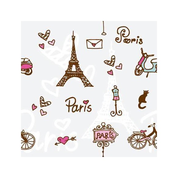 Papel de Parede Adesivo Paris Romântico Coração 175585673
