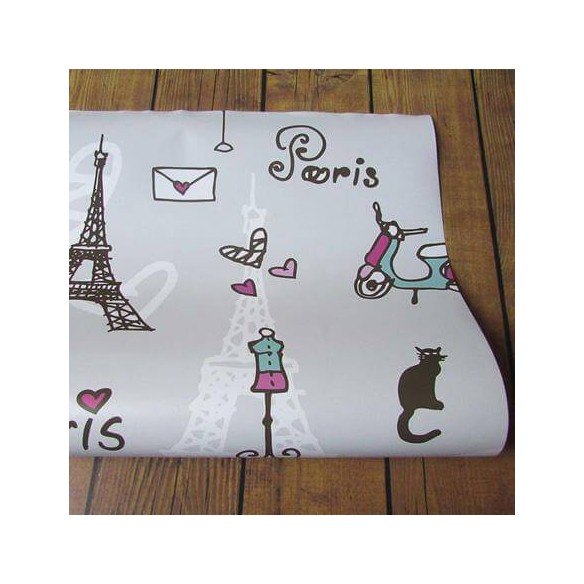 Papel de Parede Adesivo Paris Romântico Coração 175585673