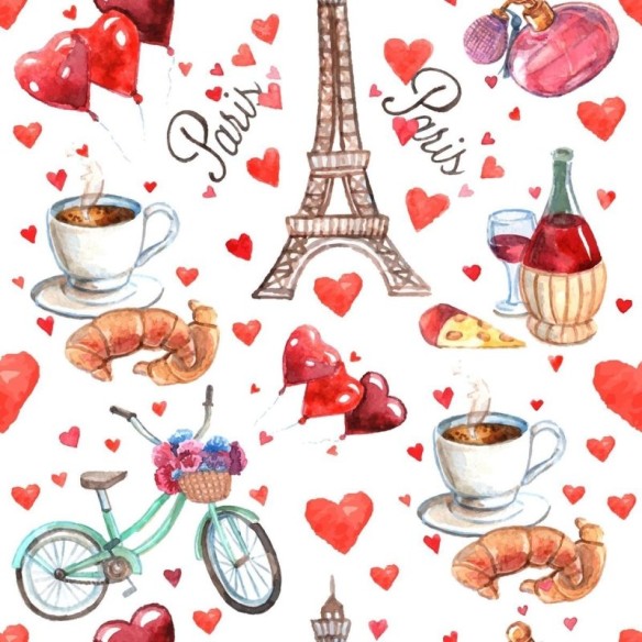 Papel de Parede Adesivo Paris romântico N03065