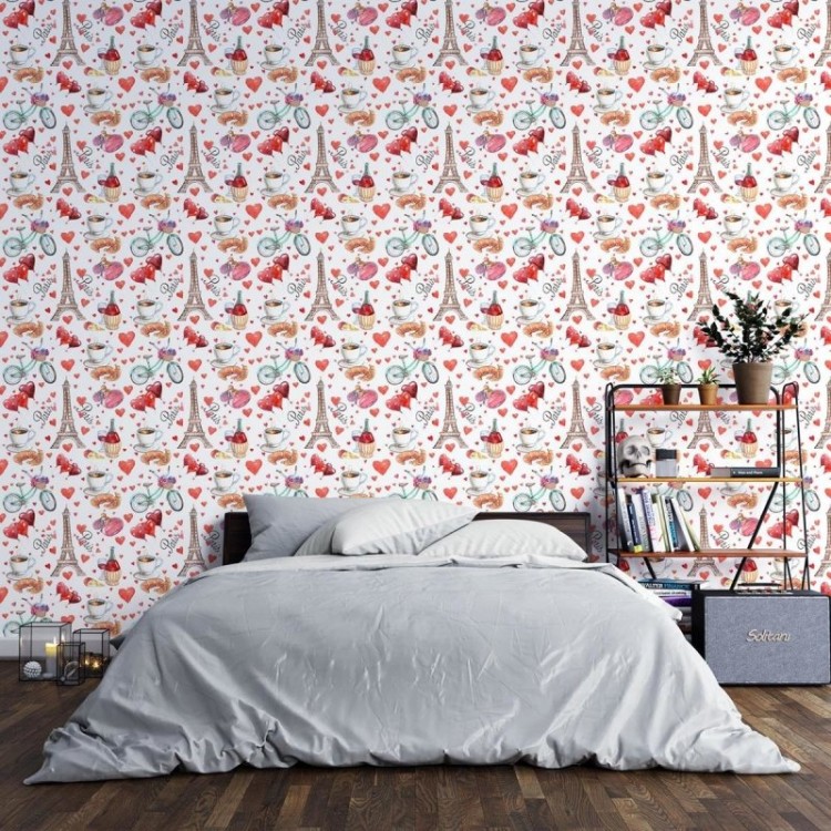 Papel de Parede Adesivo Paris romântico N03065