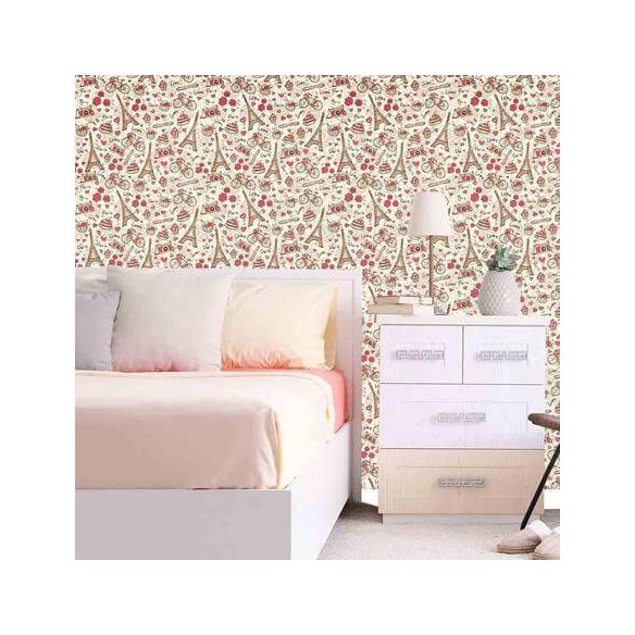 Papel de Parede Adesivo Paris Rosa 207508309