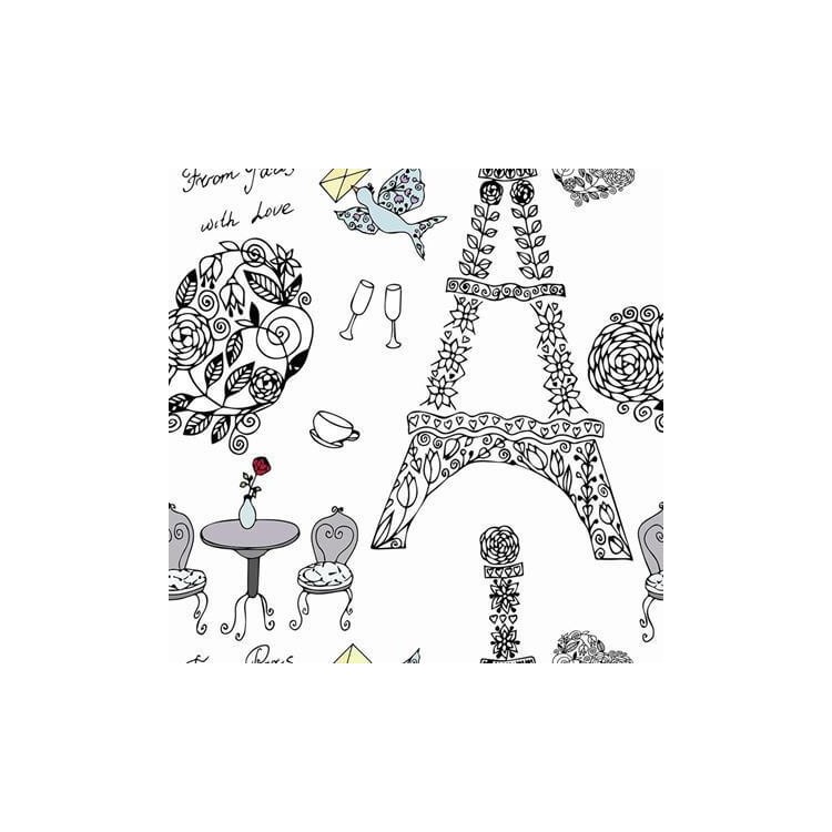 Papel de Parede Adesivo Paris Torre Eiffel...
