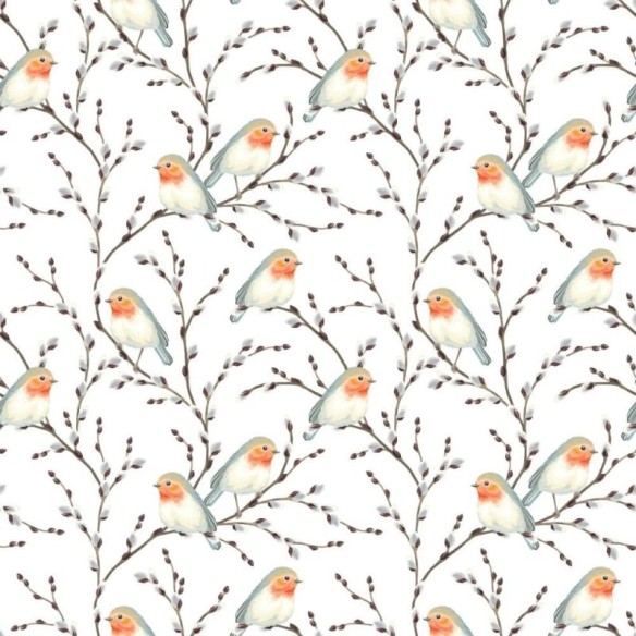 Papel de Parede Adesivo Passarinhos  N012124