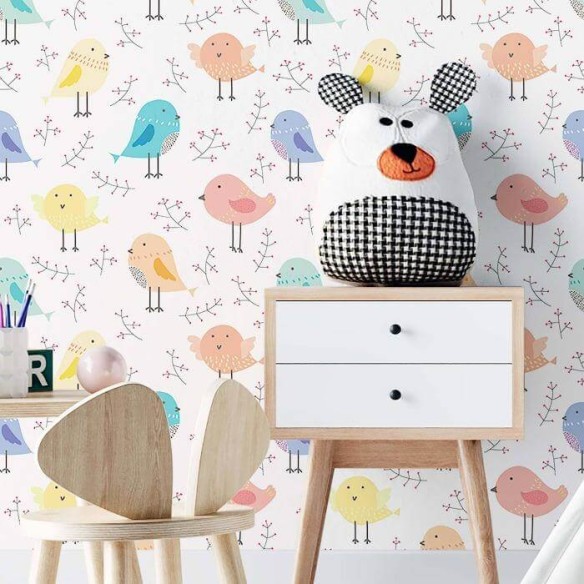 Papel de Parede Adesivo Passaro Infantil N02070