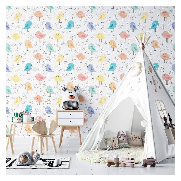 Papel de Parede Adesivo Passaro Infantil N02070