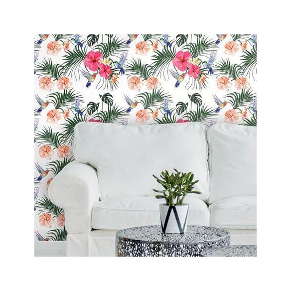 Papel de Parede Adesivo Pássaros Beija Flor 546435460