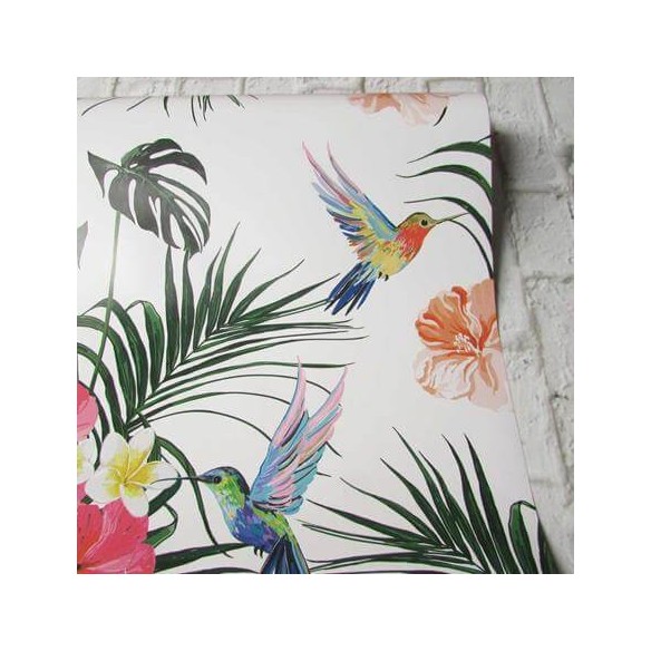 Papel de Parede Adesivo Pássaros Beija Flor 546435460
