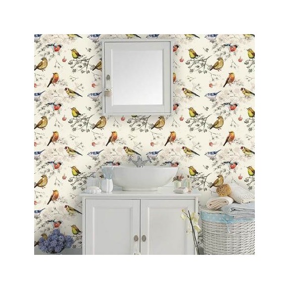 Papel de Parede Adesivo Pássaros Coloridos 256635979