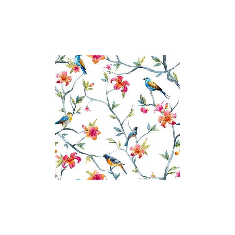 Papel de Parede Adesivo Pássaros Floral 397946116
