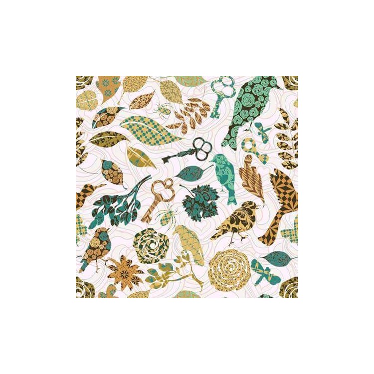Papel de Parede Adesivo Pássaros Floral 681