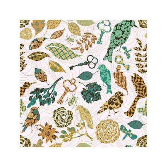 Papel de Parede Adesivo Pássaros Floral 681