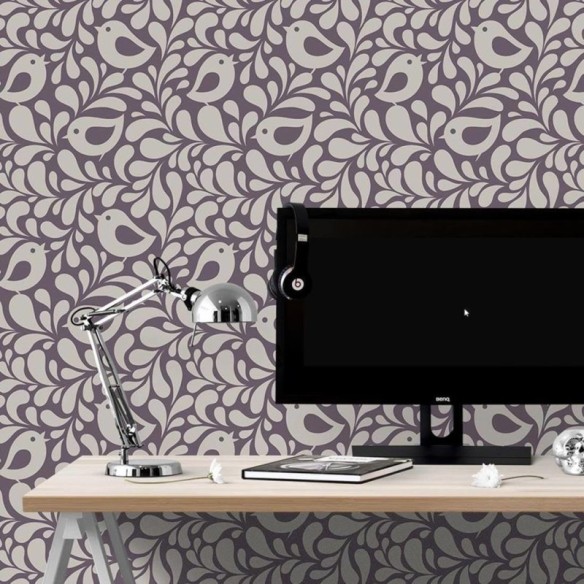 Papel de Parede Adesivo Pássaros Romântico 115246270