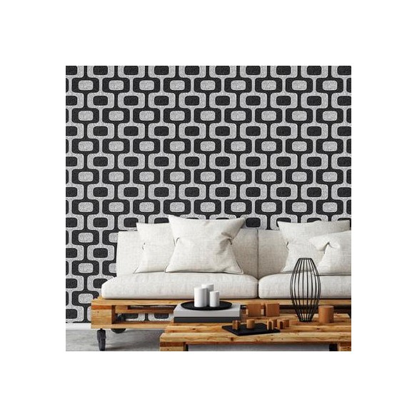 Papel de Parede Adesivo Pastilha Preto e Branco