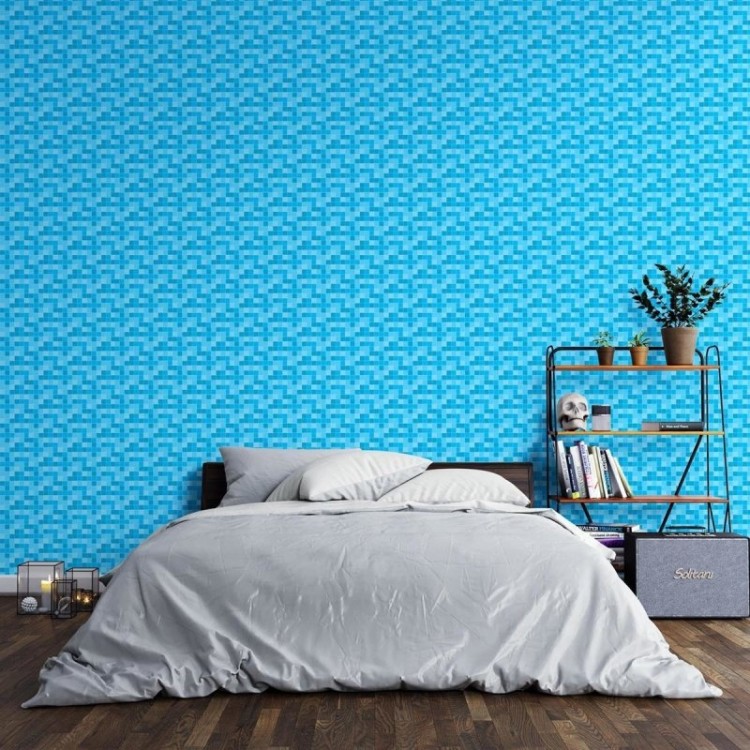 Papel de Parede Adesivo Pastilhas azuis N03148