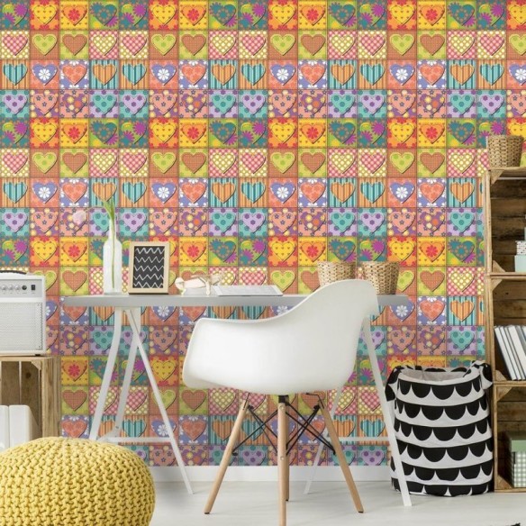 Papel de Parede Adesivo Patchwork 114199477