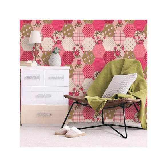 Papel de Parede Adesivo Patchwork 126464438