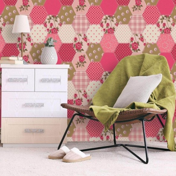 Papel de Parede Adesivo Patchwork 126464438