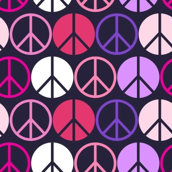 Papel de Parede Adesivo Paz e Amor Rosa  0203