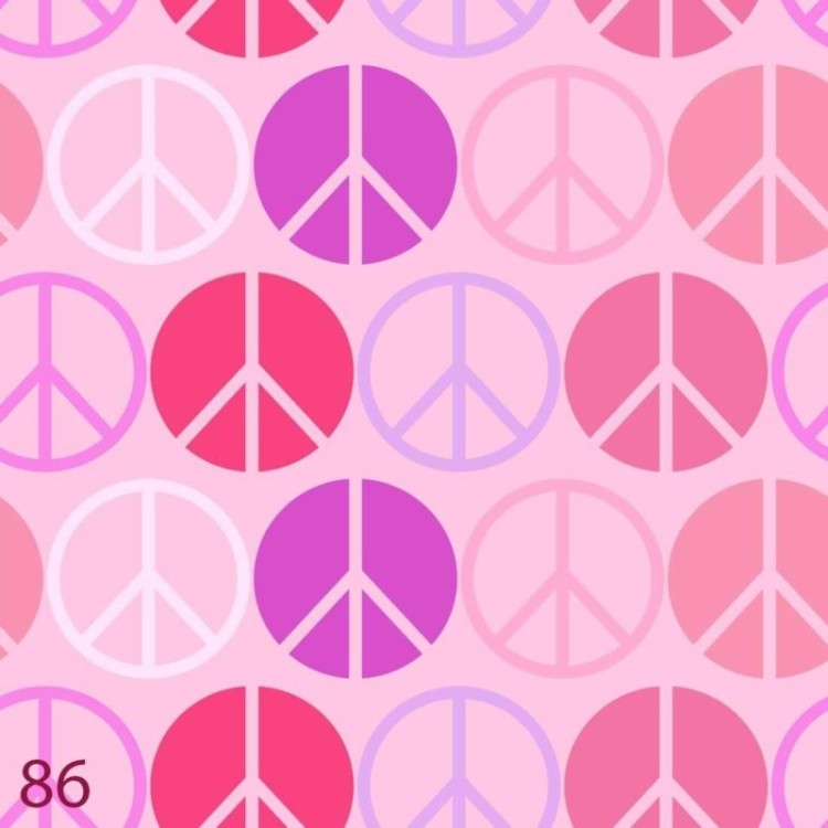 Papel de Parede Adesivo Paz e Amor Rosa 0201
