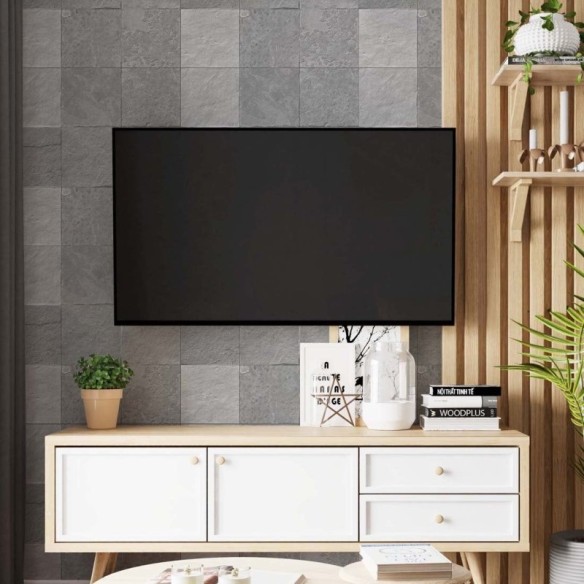 Papel de Parede Adesivo Pedra Comércio N02196