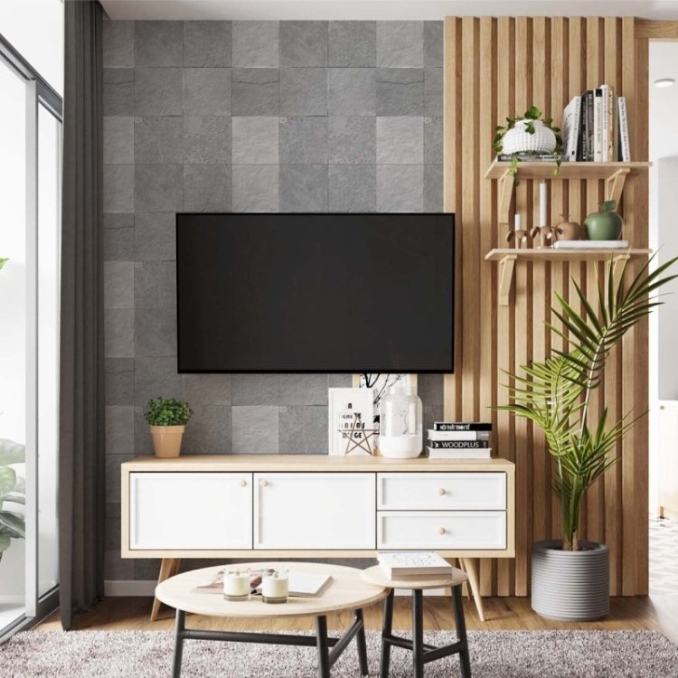 Papel de Parede Adesivo Pedra Comércio N02196