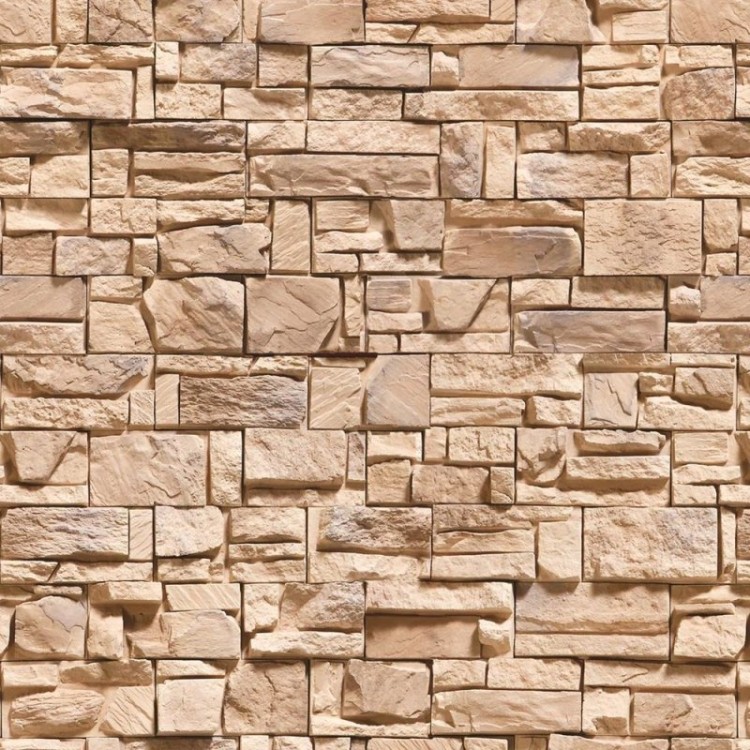 Papel de Parede Adesivo Pedras 3D Bege NP087