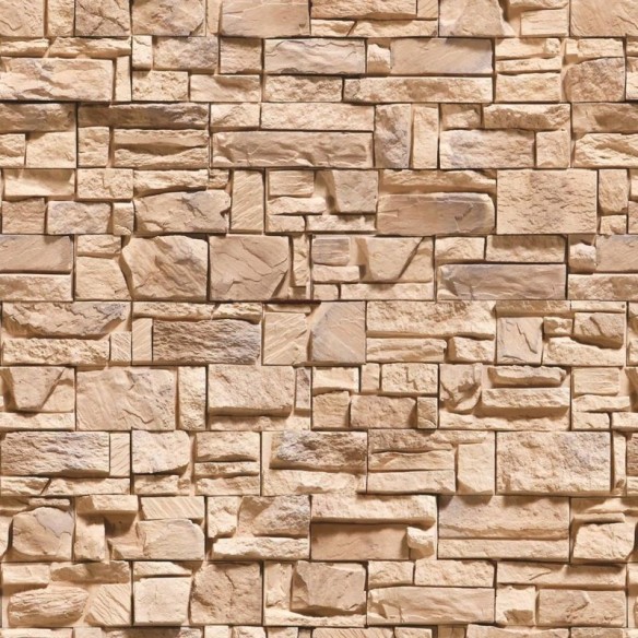 Papel de Parede Adesivo Pedras 3D Bege NP087