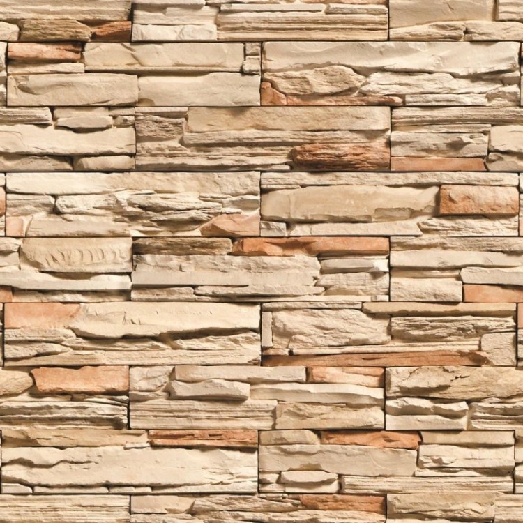 Papel de Parede Adesivo Pedras 3D Bege NP094