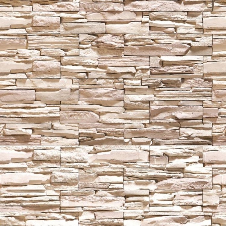 Papel de Parede Adesivo Pedras 3D Bege NP097