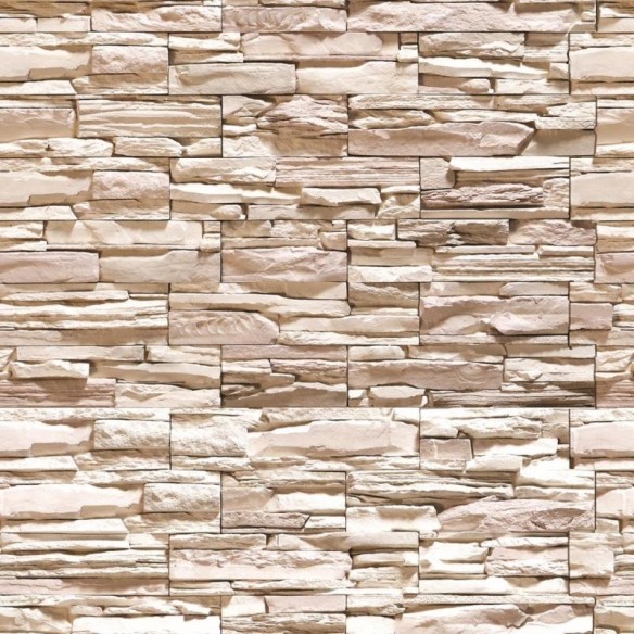 Papel de Parede Adesivo Pedras 3D Bege NP097
