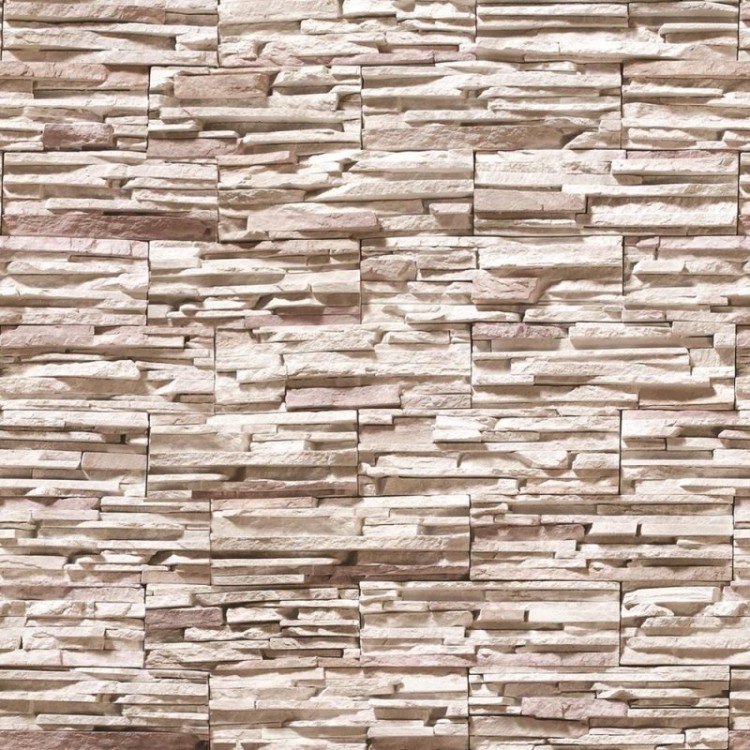 Papel de Parede Adesivo Pedras 3D Bege NP098