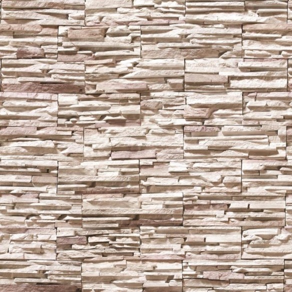 Papel de Parede Adesivo Pedras 3D Bege NP098