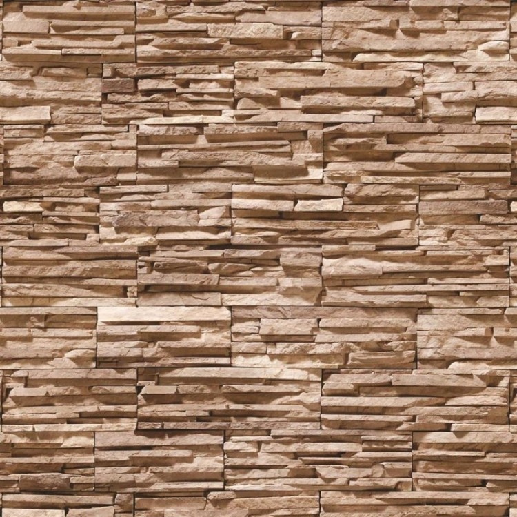 Papel De Parede Adesivo Muro De Pedras Tons Naturais 12mx50cm