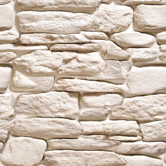 Papel de Parede Adesivo Pedras 3D Off White NP035