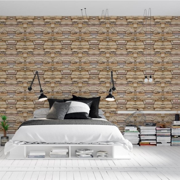 Papel de Parede Adesivo Pedras 3D Rusticas NP047