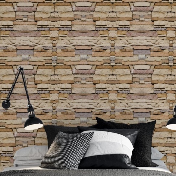 Papel de Parede Adesivo Pedras 3D Rusticas NP047