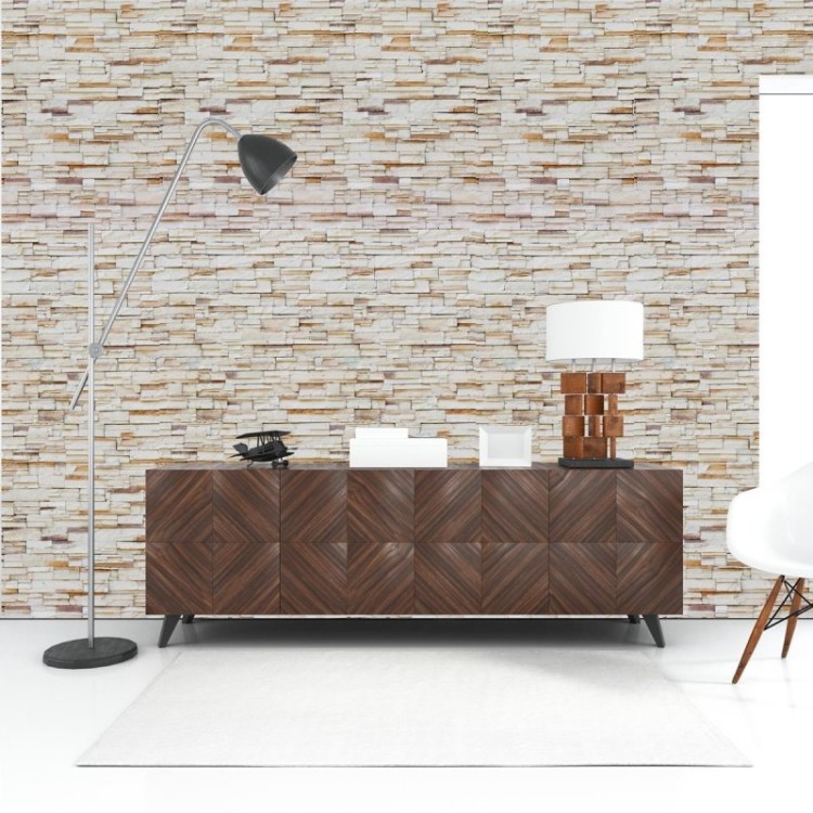 Papel de Parede Adesivo Pedras Bege NP050